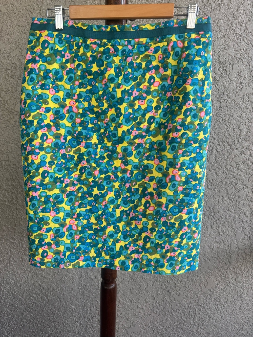 Boden Teal & Yellow Floral Pencil Skirt